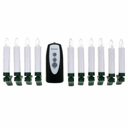 Article Bougies d&#39;arbre LED 10cm blanc chaud avec télécommande 10pcs