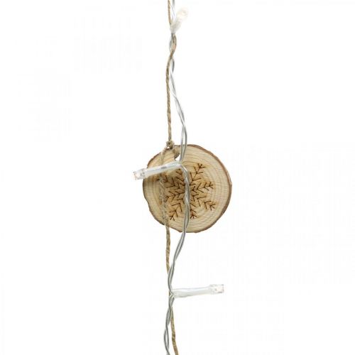 Guirlande lumineuse LED à l&#39;intérieur des disques en bois de lumières de Noël L120cm