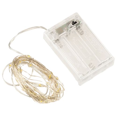 Article Guirlande lumineuse LED, 50 ampoules, à piles, 5 m, blanc chaud