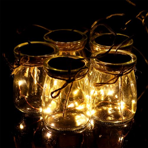 Floristik24 Chaîne lumineuse LED en verre blanc chaud 70cm 15 lumières