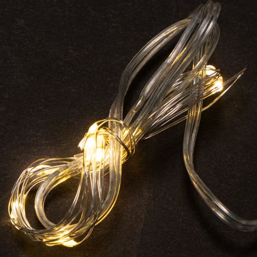 Luminaire guirlande LED à piles 10 LED blanc chaud 1m intérieur