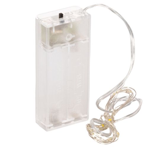 Luminaire guirlande LED à piles 10 LED blanc chaud 1m intérieur | Floristik24.fr
