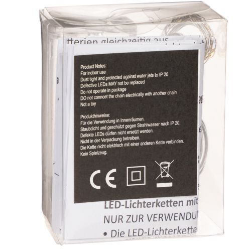 Luminaire guirlande LED à piles 10 LED blanc chaud 1m intérieur | Floristik24.fr