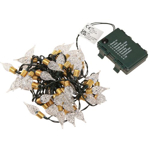 Article Guirlande lumineuse LED avec pile minuterie à l'intérieur 50 LED 490cm