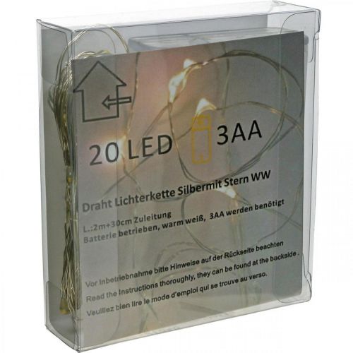 Article Guirlande lumineuse LED 20pcs pour batterie 2m blanc chaud 6 pcs