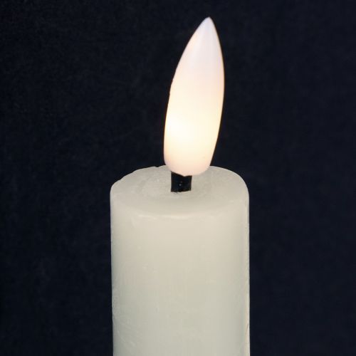 Floristik24 Bougie LED crème blanc chaud cire véritable H14,5cm 2 pièces