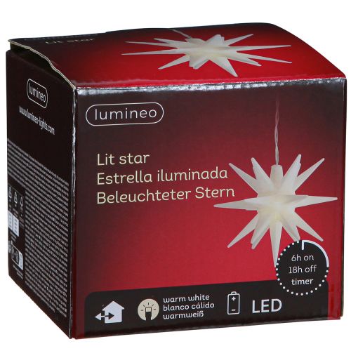 Article Étoile LED extérieur étoile lumineuse blanche pile Ø12cm H66cm