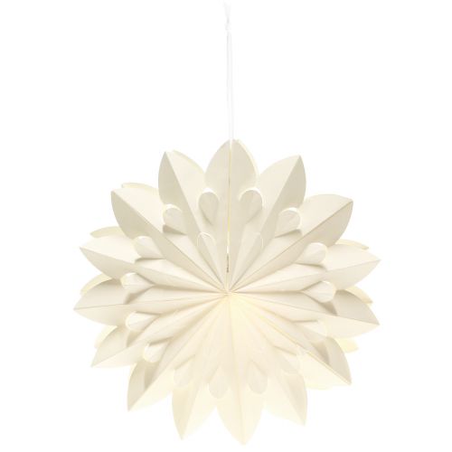 Article Étoile LED pliable en papier blanc chaud Ø40cm
