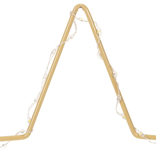 Étoile décorative en métal avec 50 LED, 33 cm, dorée, pour usage intérieur | Floristik24.fr