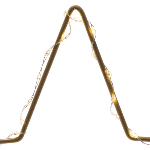 Étoile décorative en métal avec 50 LED, 33 cm, dorée, pour usage intérieur | Floristik24.fr