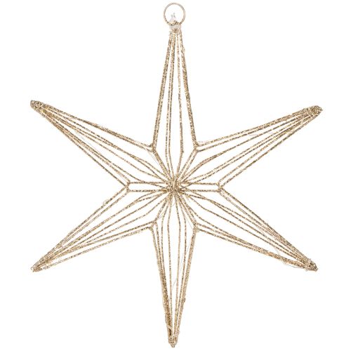 Étoile LED décorative en fil métallique doré à suspendre 32 cm acheter | Floristik24.fr