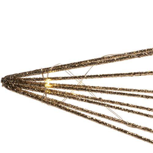 Étoile décorative LED en fil métallique à suspendre, 51 cm, dorée, usage intérieur | Floristik24.fr
