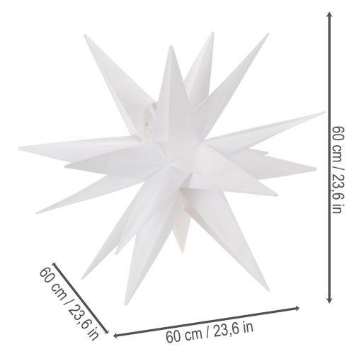 Étoile de Noël LED en Plastique, 60 cm, Blanc Chaud, Usage Intérieur et Extérieur Protégé | Floristik24.fr