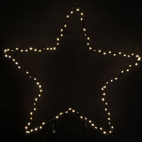 Étoile LED sur pied 150 Micro LED blanc chaud métal Ø58cm