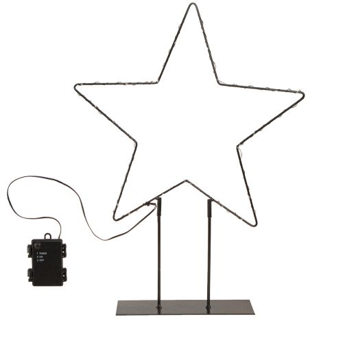 Article Étoile LED sur pied en métal 100 Micro LED blanc chaud Ø37cm