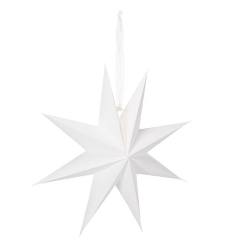 Étoile LED à suspendre en plastique avec minuterie, lumière blanc chaud, 38 cm