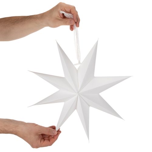 Étoile LED à suspendre en plastique avec minuterie, lumière blanc chaud, 38 cm | Floristik24.fr