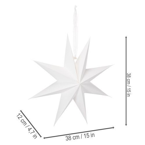 Étoile LED à suspendre en plastique avec minuterie, lumière blanc chaud, 38 cm | Floristik24.fr
