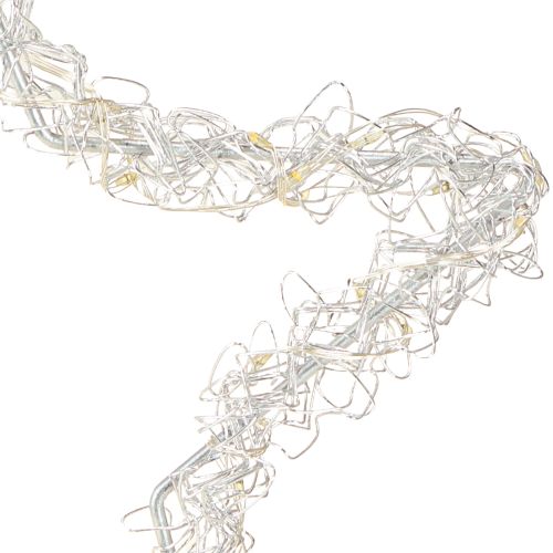 Article Étoile LED à suspendre en métal argenté 70 LED blanc chaud Ø25cm