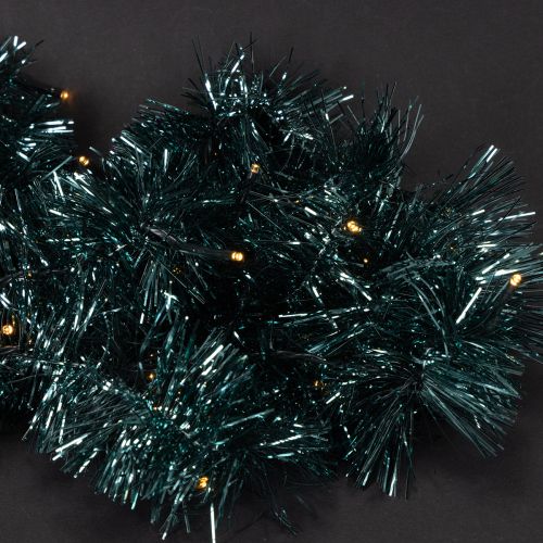 Guirlande de Noël à Lamelles avec 60 LED et Timer, 3 m, Vert Émeraude, Usage Intérieur et Extérieur | Floristik24.fr