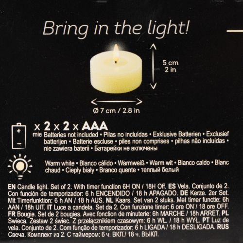 Lot de 2 bougies LED en cire