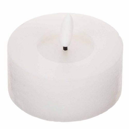 Bougie chauffe-plat LED XL blanche en cire véritable avec minuterie, blanc chaud, 6 cm, lot de 2