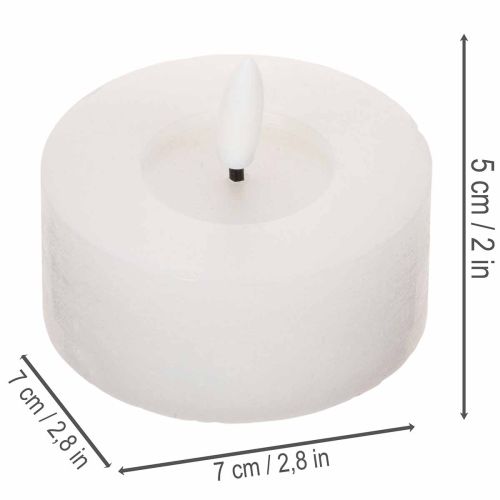 Bougie chauffe-plat LED XL blanche en cire véritable avec minuterie, blanc chaud, 6 cm, lot de 2 | Floristik24.fr