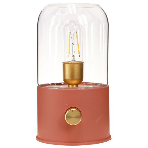 Article Lampe de table LED rétro lumière LED blanc chaud marron H19,5cm