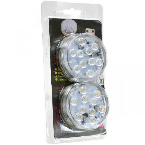 Article Lumières LED sous-marines avec télécommande blanc chaud 2 pièces