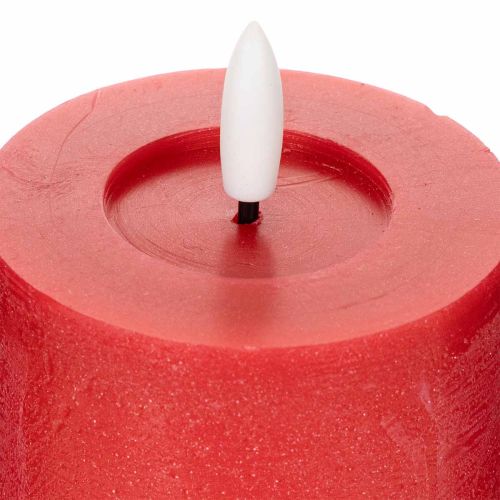 Bougie pilier LED rouge avec