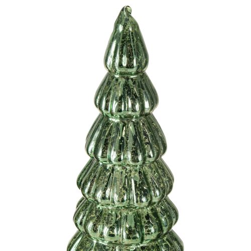 Floristik24 Sapin de Noël LED rotatif vert argenté H34cm 2 pcs
