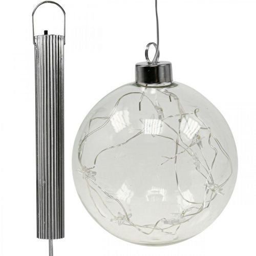 Boules de Noël LED guirlandes lumineuses en verre étoiles Ø10cm 2pcs