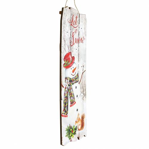 Floristik24 Bonhomme de neige mural LED "Let it Snow" 21 × 60cm Pour batterie