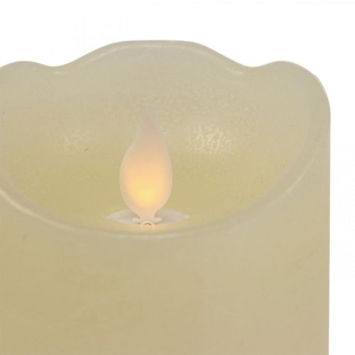 Bougie LED bougie pilier cire blanc chaud Ø7.5cm H12.5cm