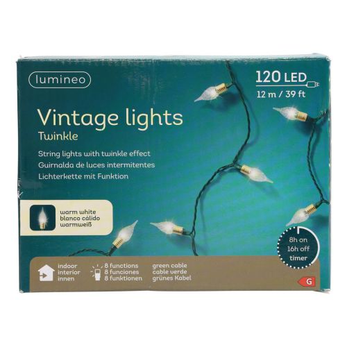 Article Guirlande lumineuse LED Timer Twinkle Lumières de Noël 12m