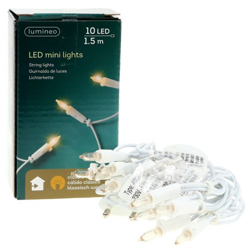 Article Mini chaine LED 10L blanc blanc chaud 1.5m