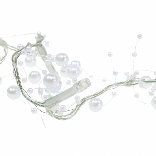 Floristik24 Guirlande lumineuse LED guirlande de perles blanc blanc chaud L120cm