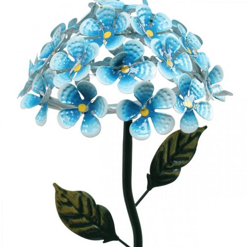 Floristik24 Chrysanthème LED, décoration lumineuse pour le jardin, décoration métal bleu L55cm Ø15cm