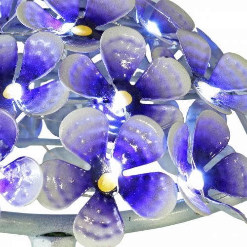 Floristik24 Chrysanthème lumineux, décoration en métal pour le jardin, décoration solaire à leds violet L55cm Ø15cm