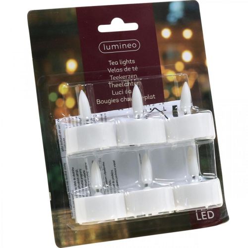 Floristik24 Bougies Chauffe-Plat LED Blanc Chaud Effet Flamme Bougies Artificielles LED Ø3.6cm Lot de 6