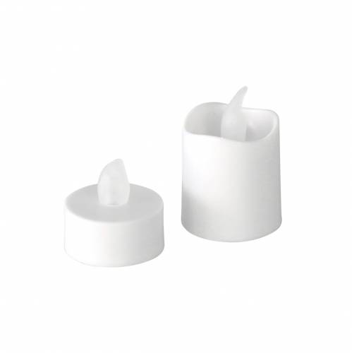 Bougies chauffe-plat LED effet flamme blanc chaud lot de 16 piles assorties 32