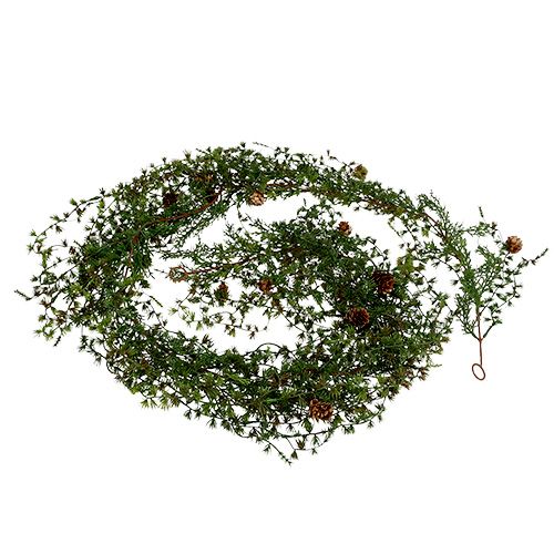 Guirlande de mélèze verte avec cônes 180cm Guirlande de mélèze verte avec cônes 180cm