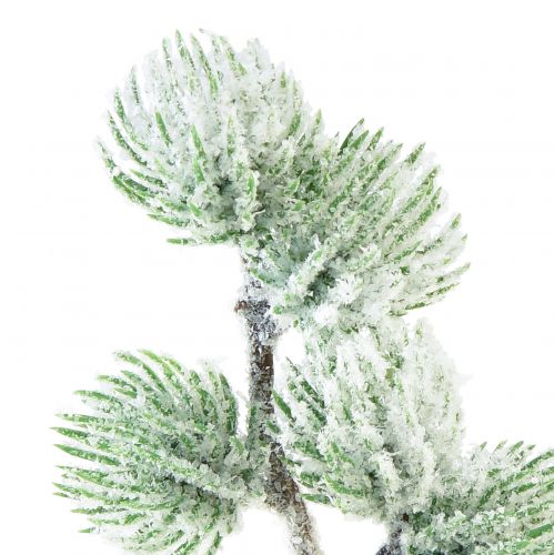 Article Branche de mélèze artificielle branche décorative verte avec neige L25cm