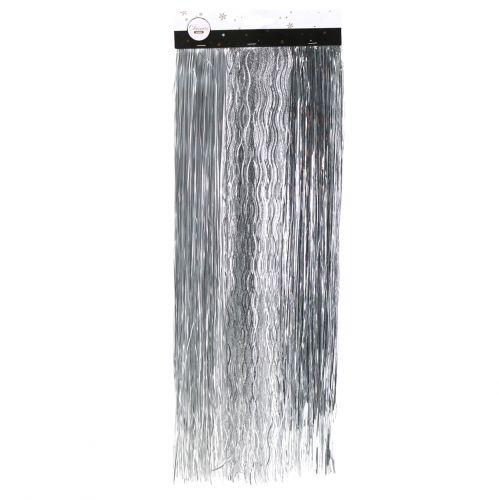 Bijoux de sapin de noël tinsel mix silver 50cm