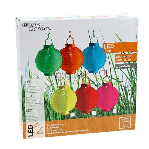 Lampion LED avec solaire 20cm orange | Floristik24.fr
