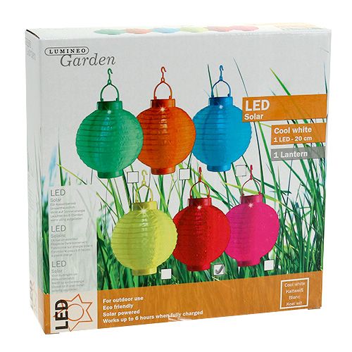 Article Lampion LED avec solaire 20cm rouge
