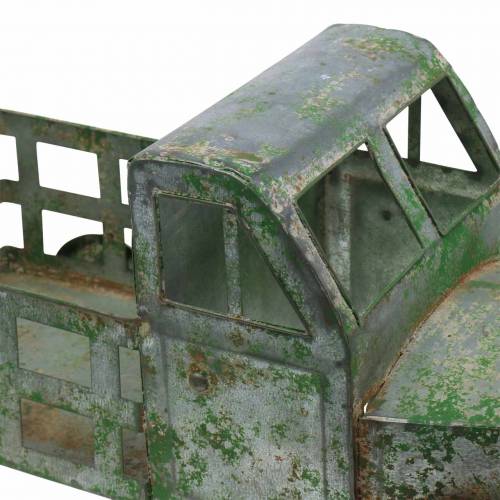 Floristik24 Camion pot de fleurs gris zinc, vert 42 × 17,5 × 19,5cm