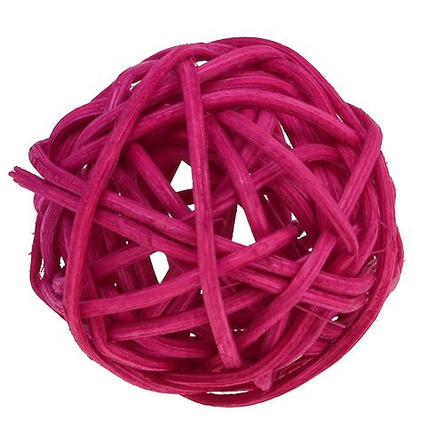 Article Assortiment de boules de rotin rose/fuchsia/lilas 3 cm 72 p.