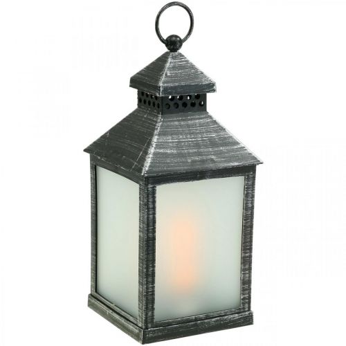 Floristik24 Lanterne LED avec Minuterie Déco Lanterne Vintage Silver H23cm