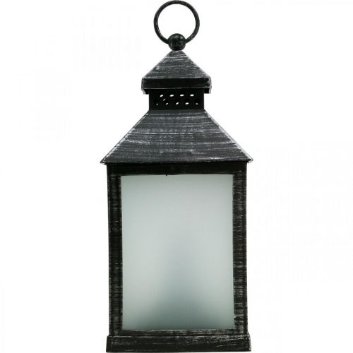 Floristik24 Lanterne LED avec Minuterie Déco Lanterne Vintage Silver H23cm